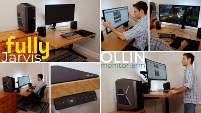Fully Jarvis standing desk and Ollin monitor arm review