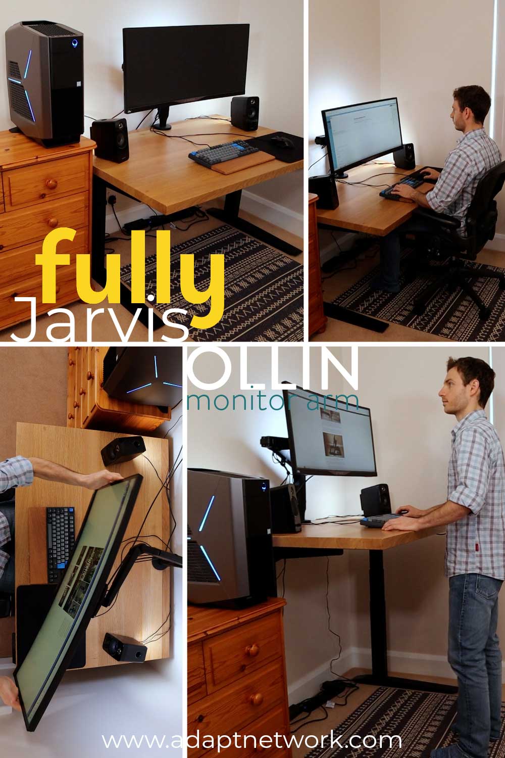 Fully Jarvis standing desk and Ollin monitor arm review