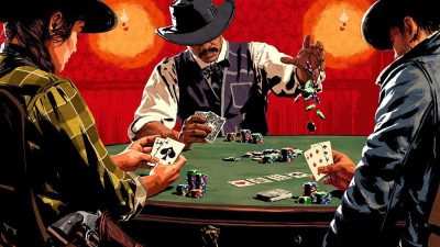 Playing poker in Red Dead Redemption 2 on PlayStation